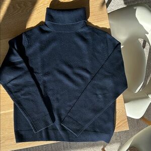 Men's Sandro wool and cashmere Navy Turtleneck Sweater
